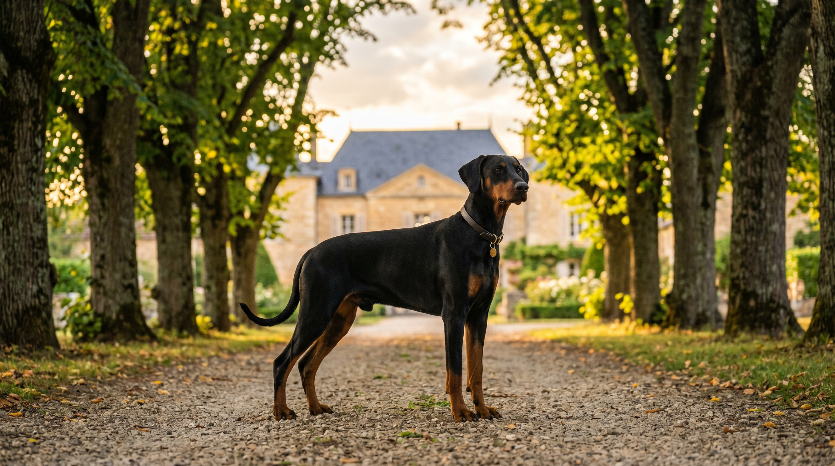 Le Dobermann de maison de caractere.